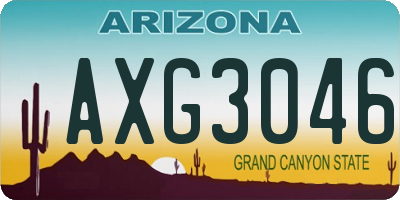 AZ license plate AXG3046