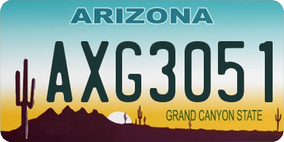 AZ license plate AXG3051