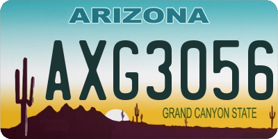 AZ license plate AXG3056