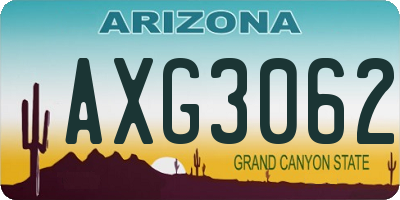 AZ license plate AXG3062