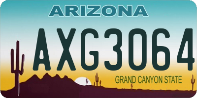 AZ license plate AXG3064