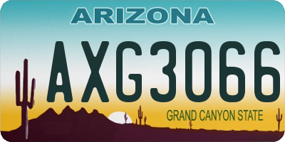 AZ license plate AXG3066