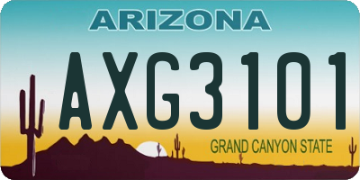 AZ license plate AXG3101