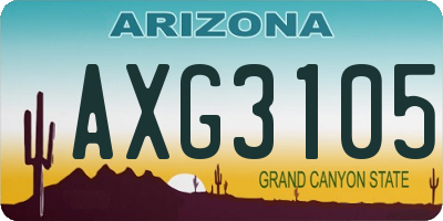 AZ license plate AXG3105