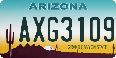 AZ license plate AXG3109
