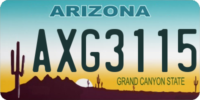 AZ license plate AXG3115