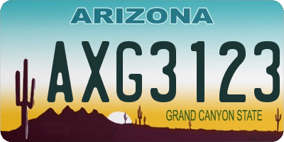 AZ license plate AXG3123