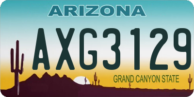 AZ license plate AXG3129
