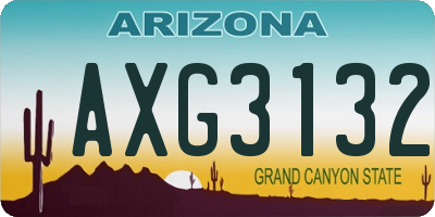 AZ license plate AXG3132