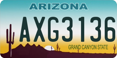 AZ license plate AXG3136