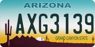 AZ license plate AXG3139