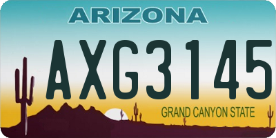 AZ license plate AXG3145