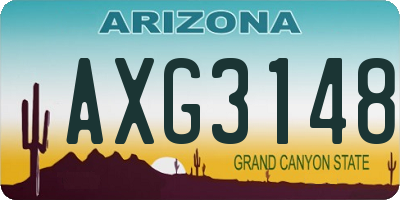 AZ license plate AXG3148