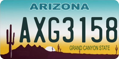 AZ license plate AXG3158