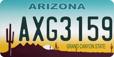 AZ license plate AXG3159