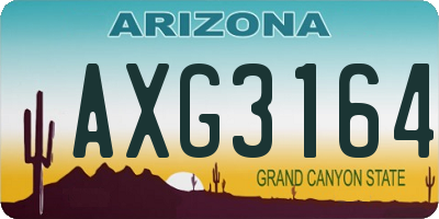 AZ license plate AXG3164