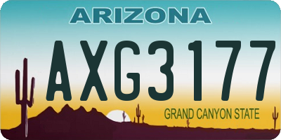 AZ license plate AXG3177