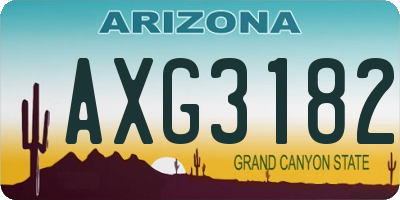 AZ license plate AXG3182