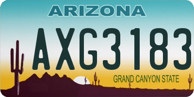 AZ license plate AXG3183