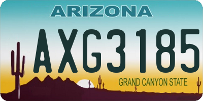AZ license plate AXG3185