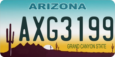 AZ license plate AXG3199