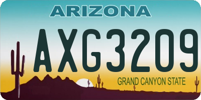 AZ license plate AXG3209