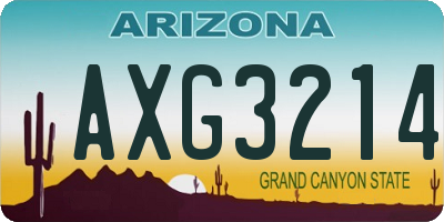 AZ license plate AXG3214