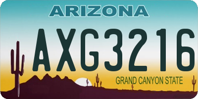AZ license plate AXG3216