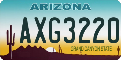 AZ license plate AXG3220