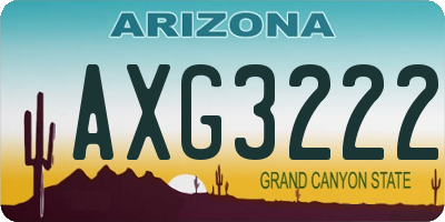 AZ license plate AXG3222