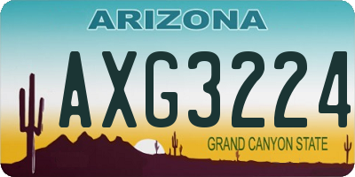 AZ license plate AXG3224