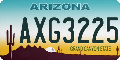 AZ license plate AXG3225