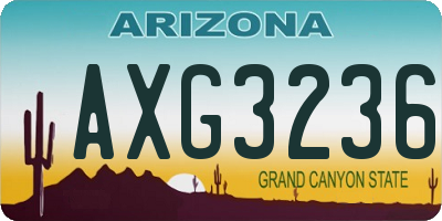 AZ license plate AXG3236