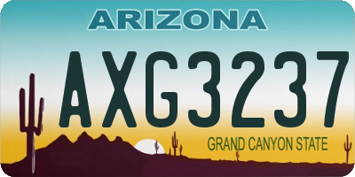 AZ license plate AXG3237