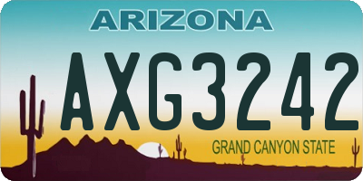 AZ license plate AXG3242