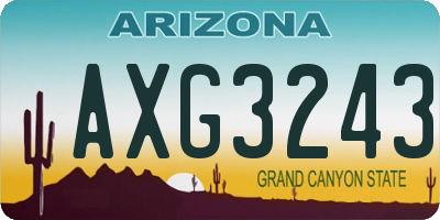 AZ license plate AXG3243