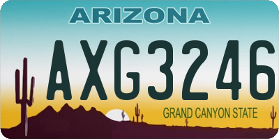AZ license plate AXG3246