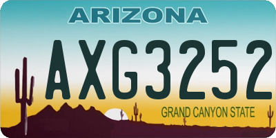 AZ license plate AXG3252