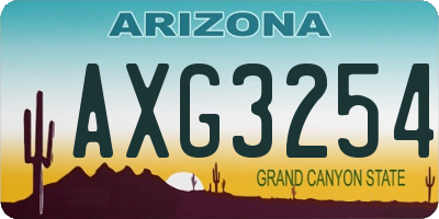 AZ license plate AXG3254