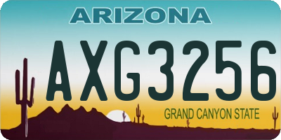 AZ license plate AXG3256