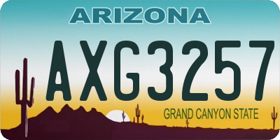 AZ license plate AXG3257