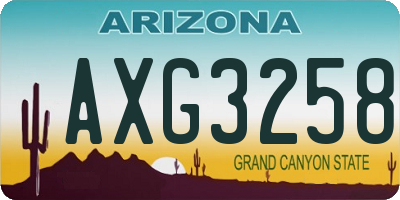 AZ license plate AXG3258