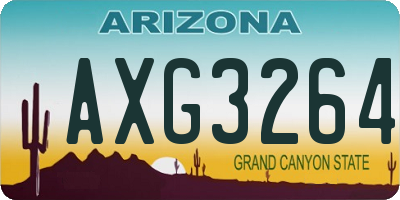 AZ license plate AXG3264