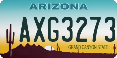 AZ license plate AXG3273