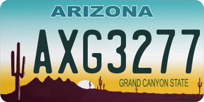 AZ license plate AXG3277
