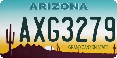 AZ license plate AXG3279