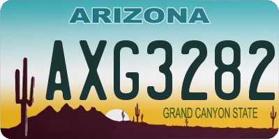 AZ license plate AXG3282