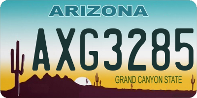 AZ license plate AXG3285