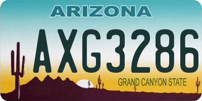 AZ license plate AXG3286
