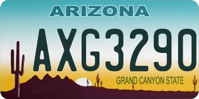 AZ license plate AXG3290